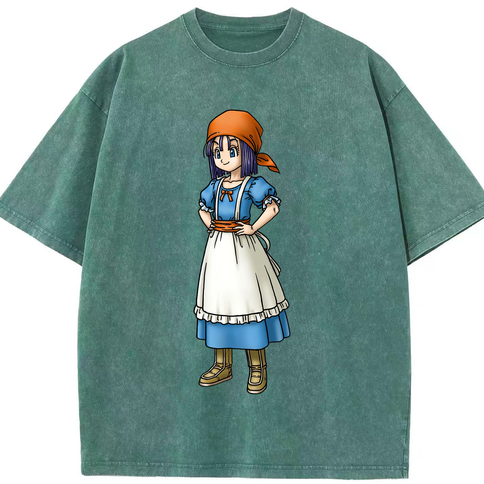 （画像用） ドラゴンクエスト Doragon Kuesuto Dragon Quest 綿100% ヴィンテージ風 半袖Tシャツ（フロントプリント）